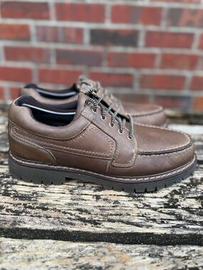 Earth Shoe Mack Men's Sz 8.5 Brown Leather Casual Oxford Lace-Up Shoes X1